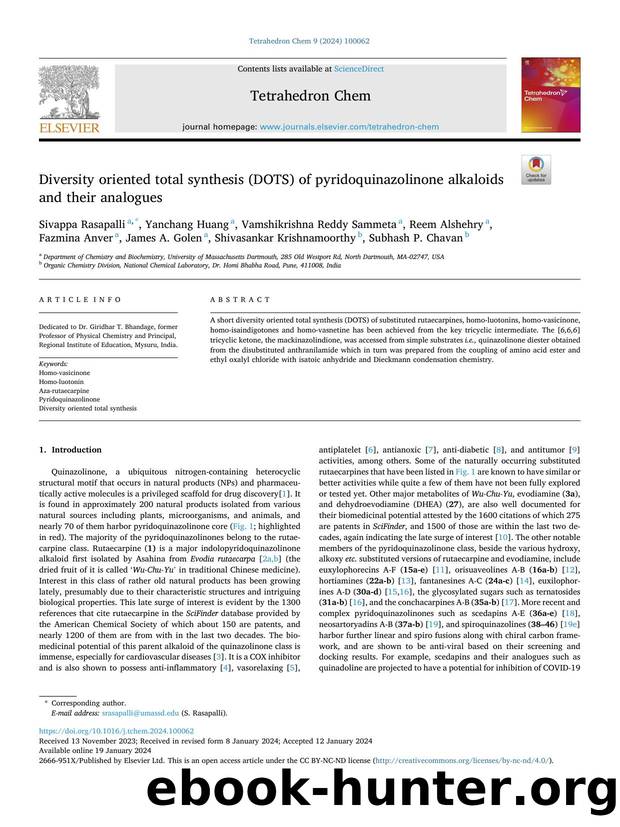 Diversity oriented total synthesis (DOTS) of pyridoquinazolinone alkaloids and their analogues by unknow