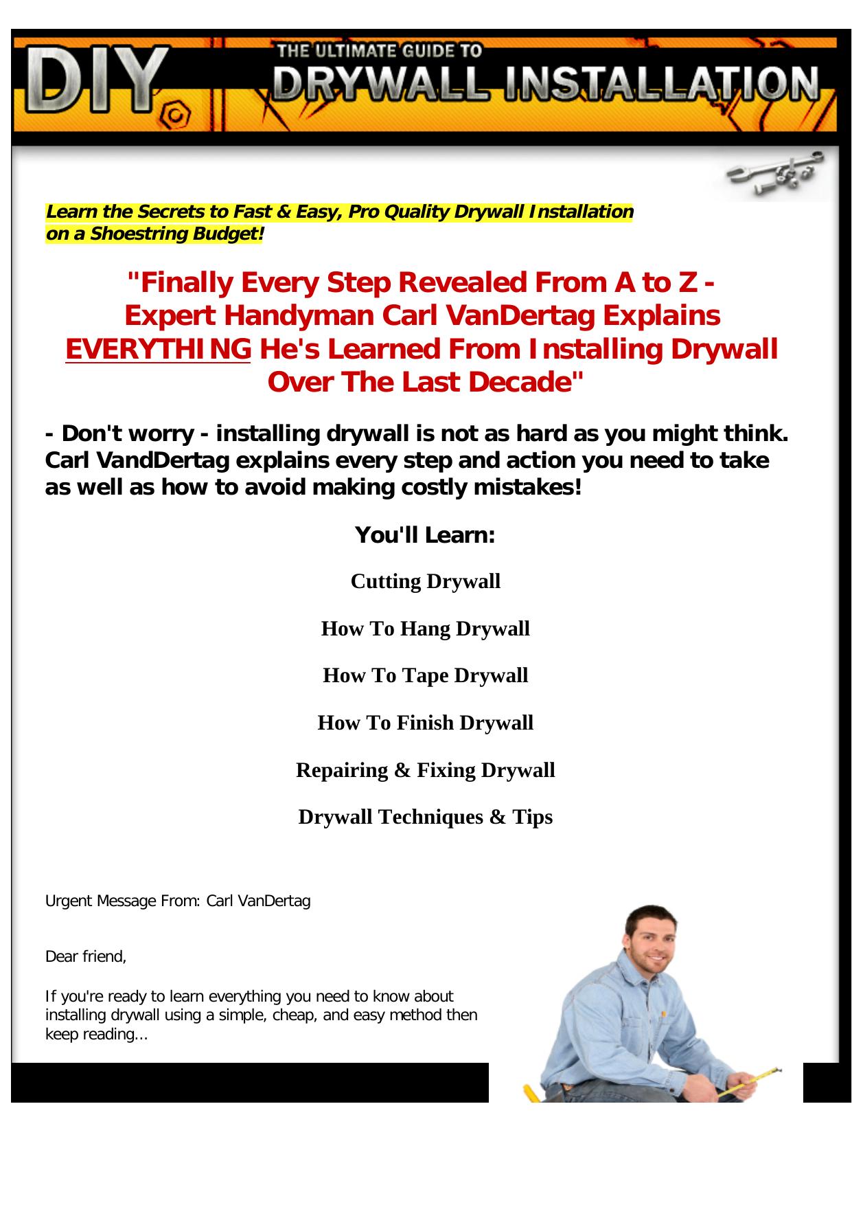 Diy - The Ultimate Guide To Drywall Installation. by Best of Kuszter's Collection