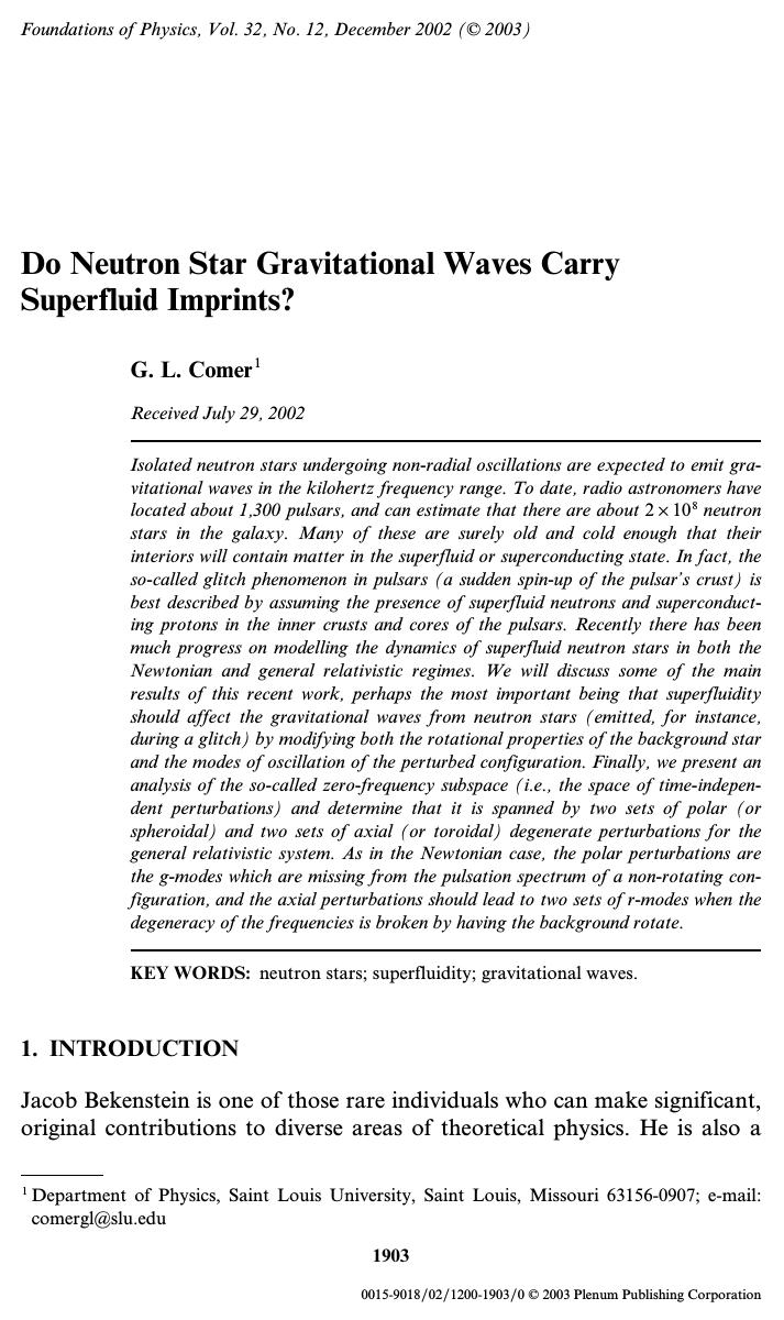Do Neutron Star Gravitational Waves Carry Superfluid Imprints? by Unknown