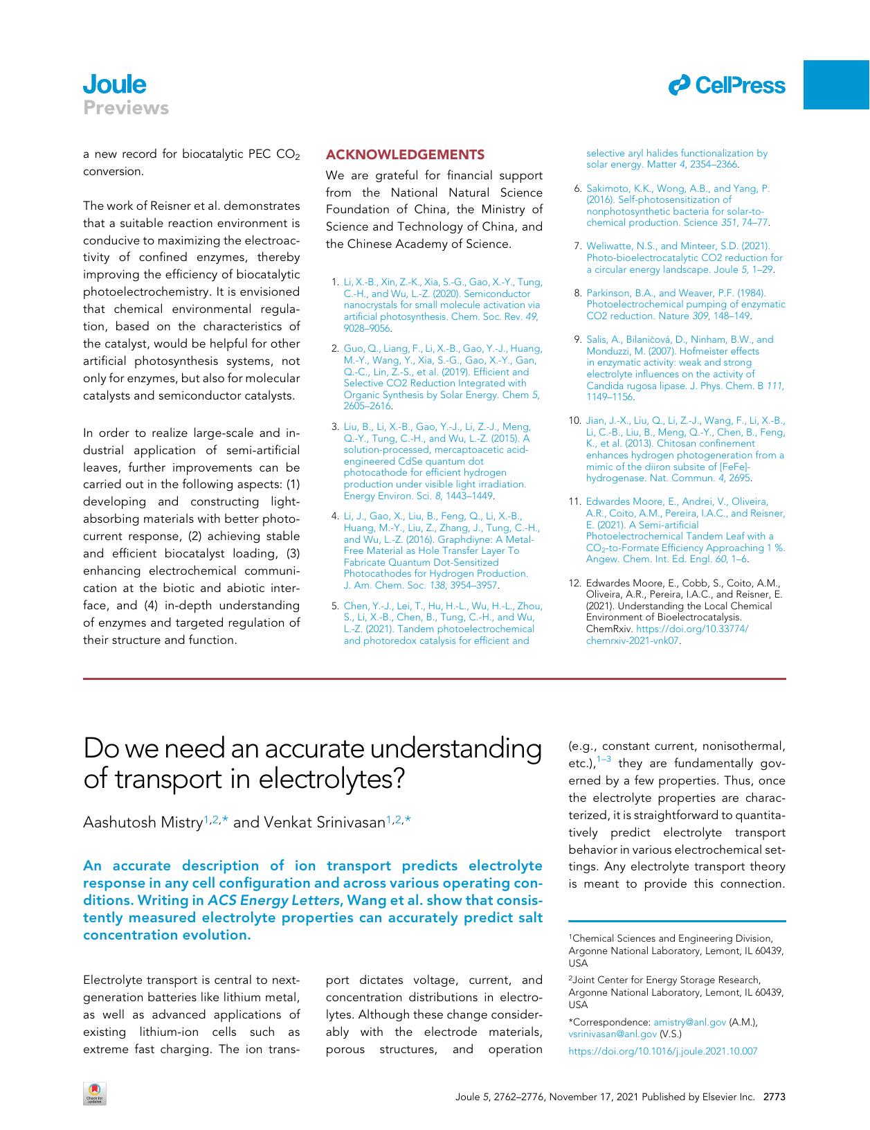 Do we need an accurate understanding of transport in electrolytes? by Aashutosh Mistry & Venkat Srinivasan