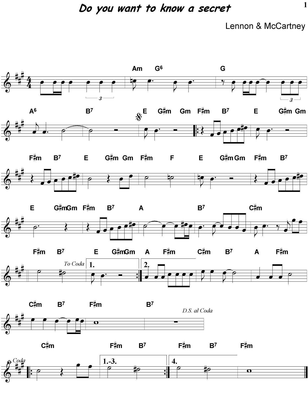 Do you want to know a secret (J. Lennon).2 by Unknown