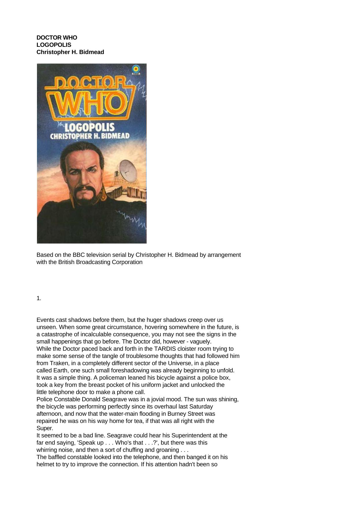 Doctor Who - [Library Order 041] Doctor Who by Logopolis