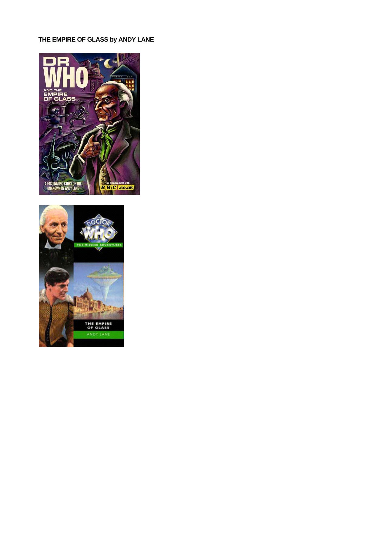 Doctor Who - Missing Adventures 16 by The Empire of Glass