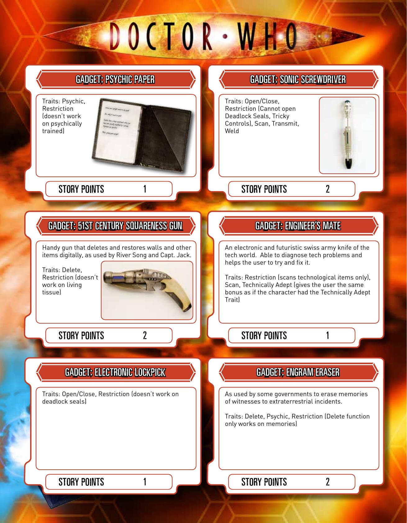 Doctor Who Gadget Cards by Unknown