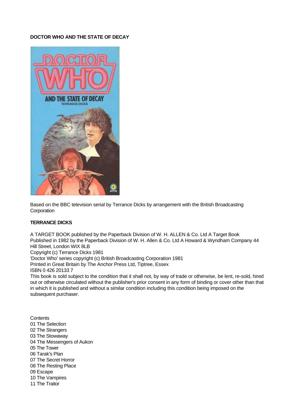 Doctor Who by [Library Order 058] Doctor Who & the State of Decay
