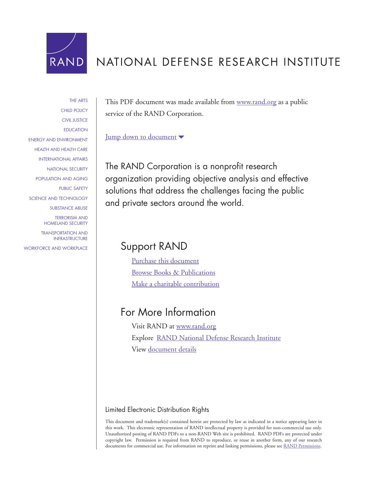Doctrine of Eternal Recurrence The U.S. Military and Counterinsurgency Doctrine, 1960-1970 and 2003-2006: RAND Counterinsurgency Study--Paper 6 by Austin Long