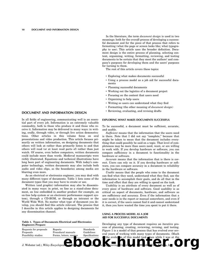 Document and Information Design". In: Wiley Encyclopedia of Electrical and Electronics Engineering by Unknown