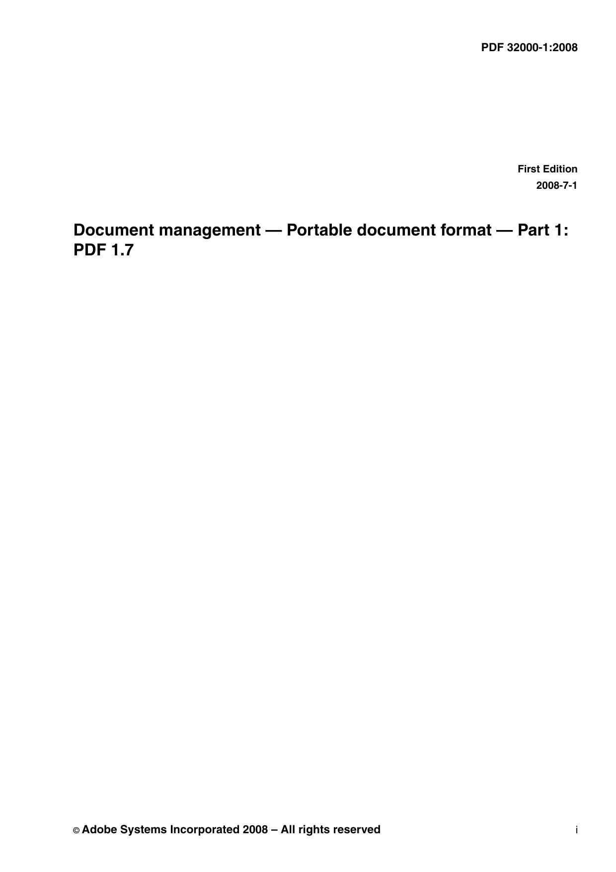 Document management — Portable document format: PDF 1.7 by Adobe