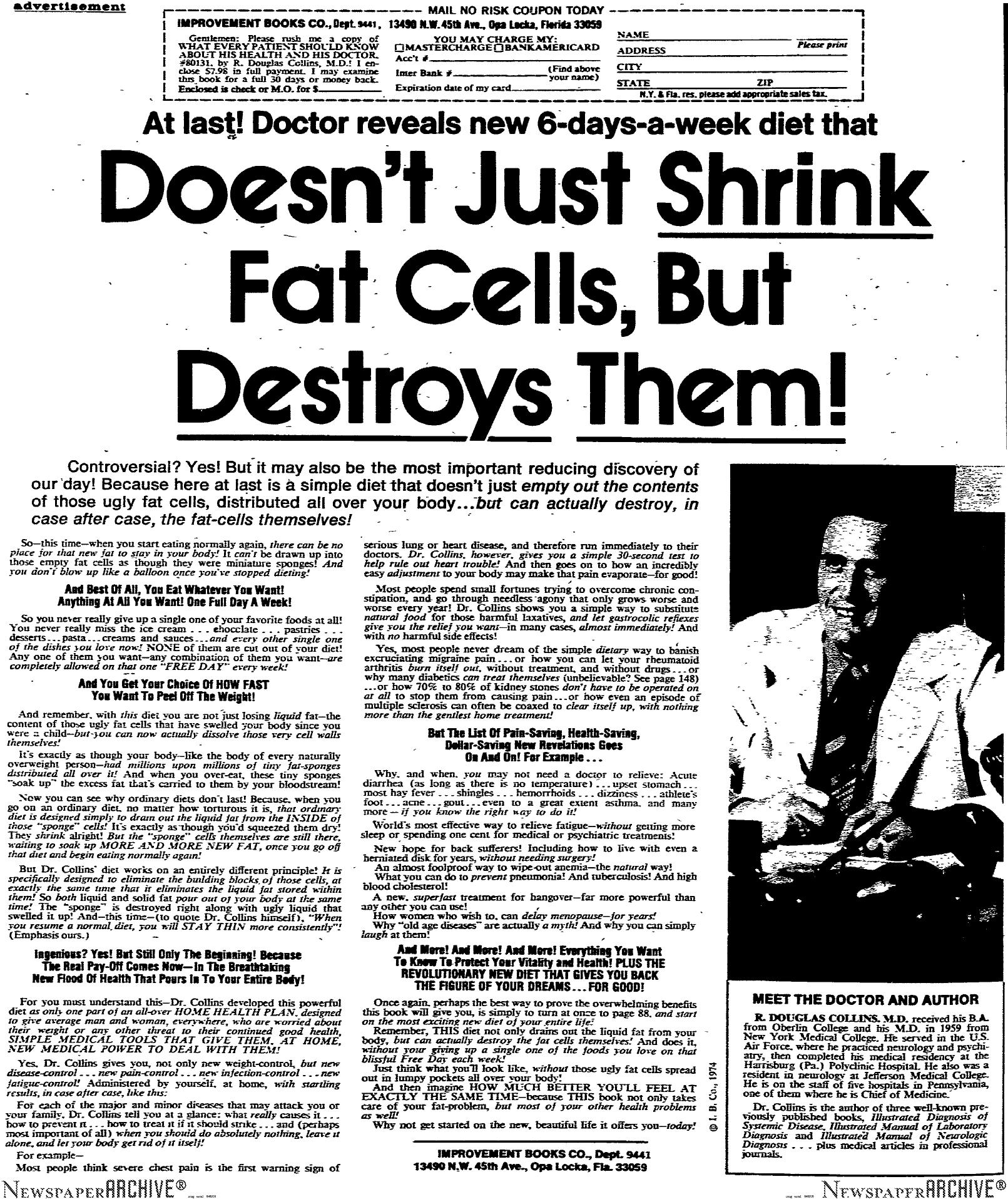 Doesn't Just Shrink Fat Cells But Destroys Them by Copyright 2005 Heritage Microfilm Inc. & Newspaperarchive.com