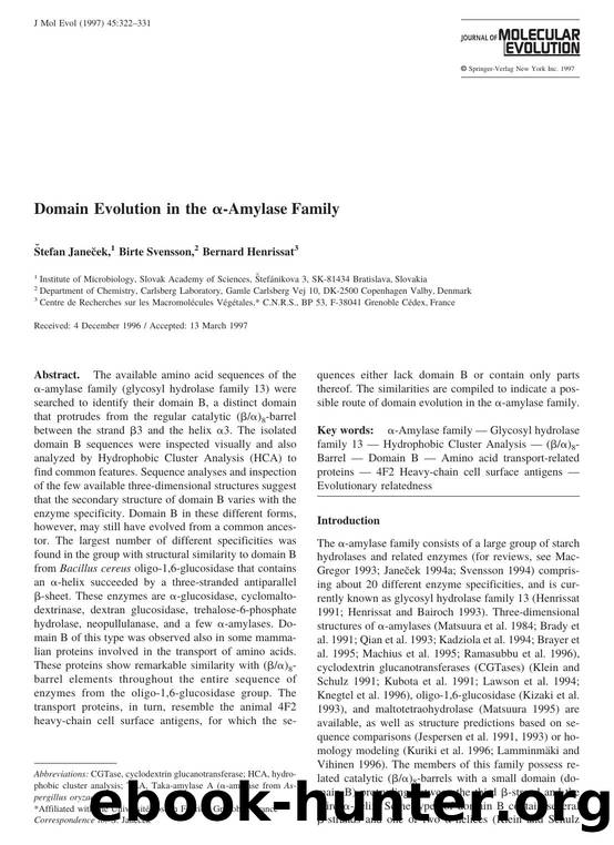 Domain Evolution in the &alpha;-Amylase Family by Janecek S. et al