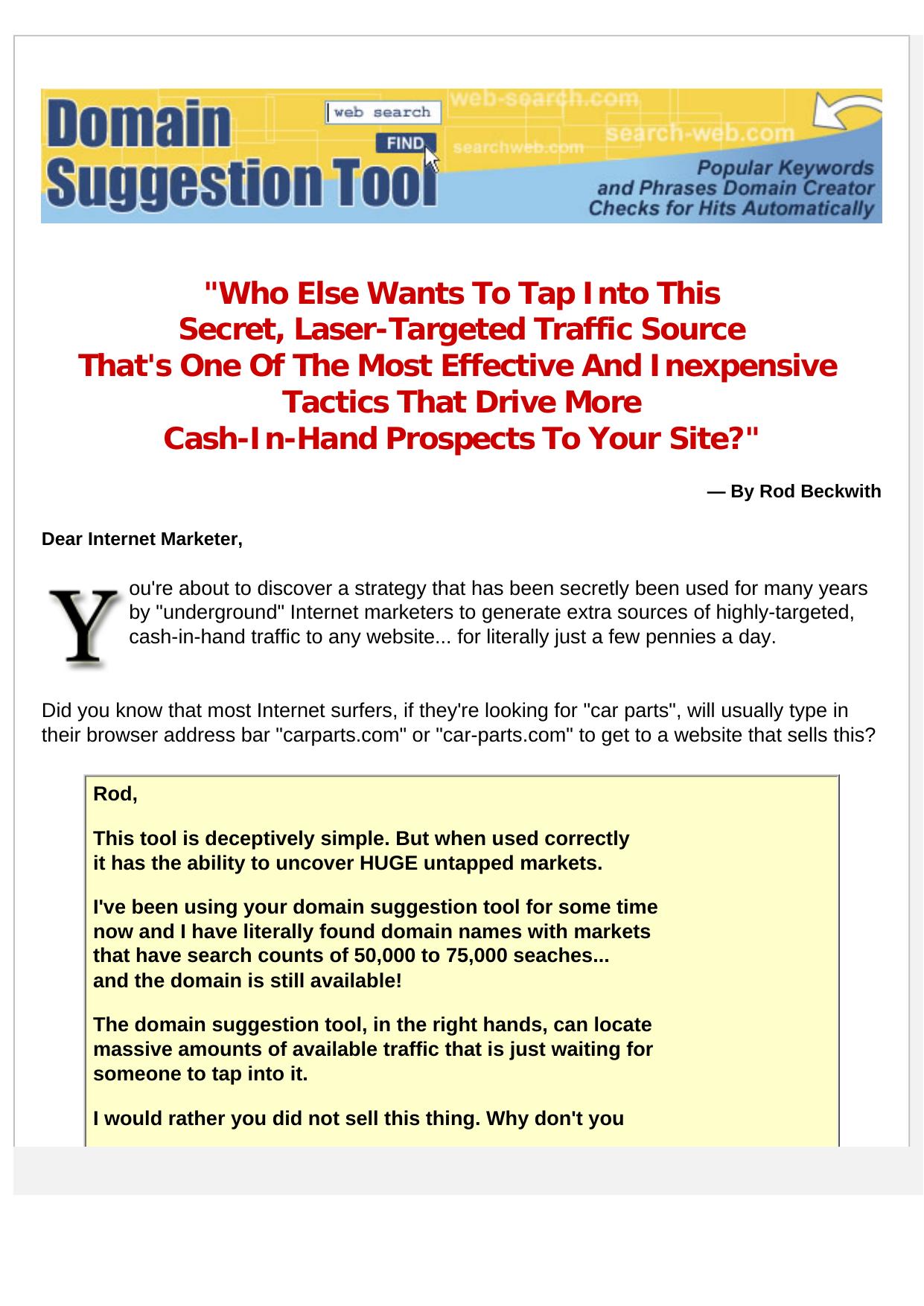 Domain Suggestion Tool. by Best of Kuszter's Collection