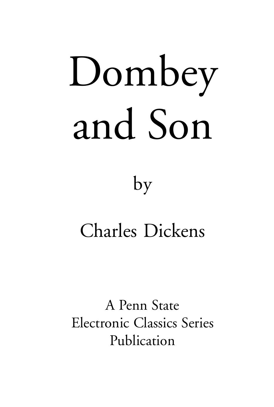 Dombey and Son by Charles Dickens