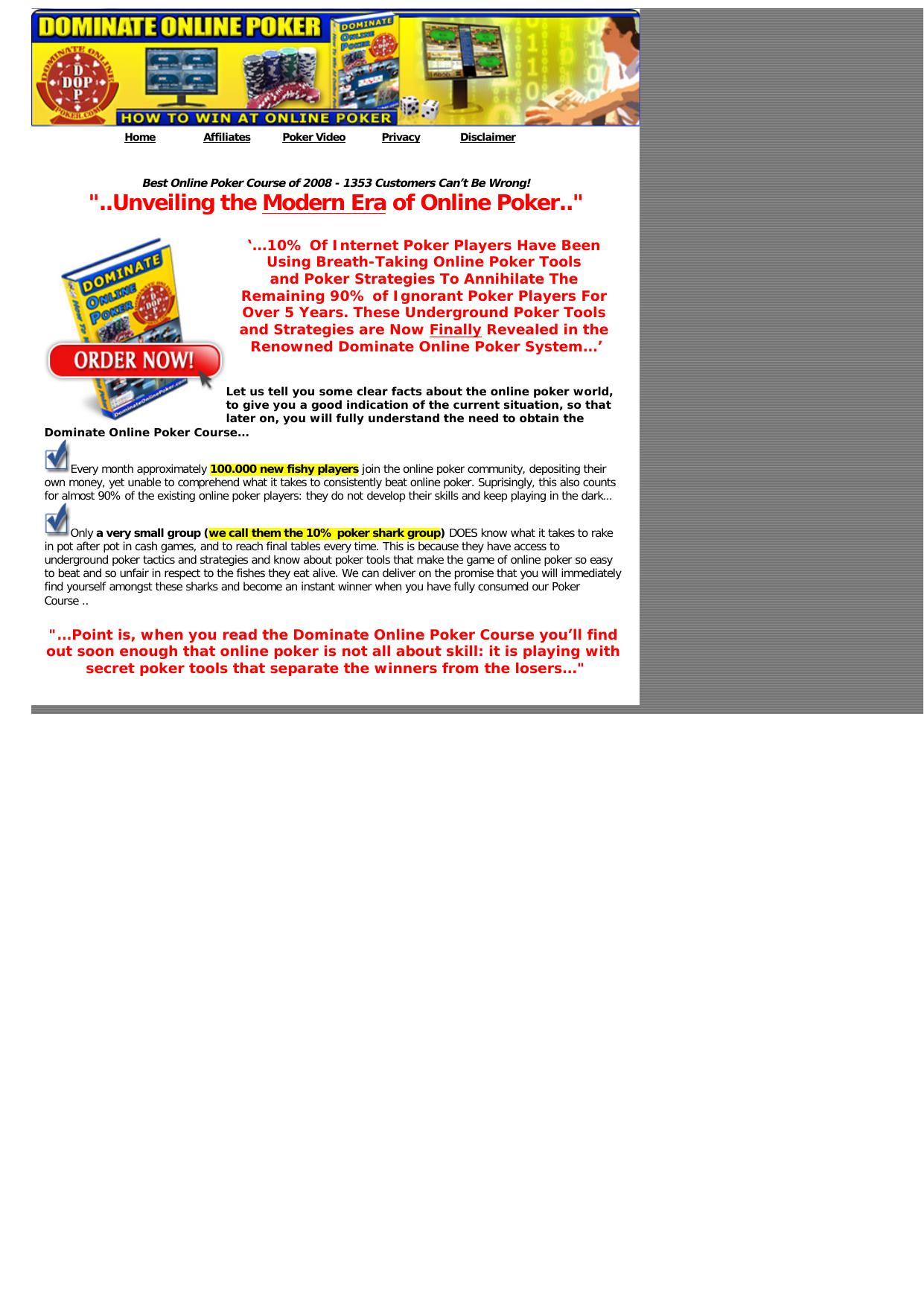 Dominate Online Poker Course. by Best of Kuszter's Collection