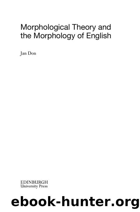 Don by Morphological Theory & the Morphology of English-Edinburgh University Press (2014)