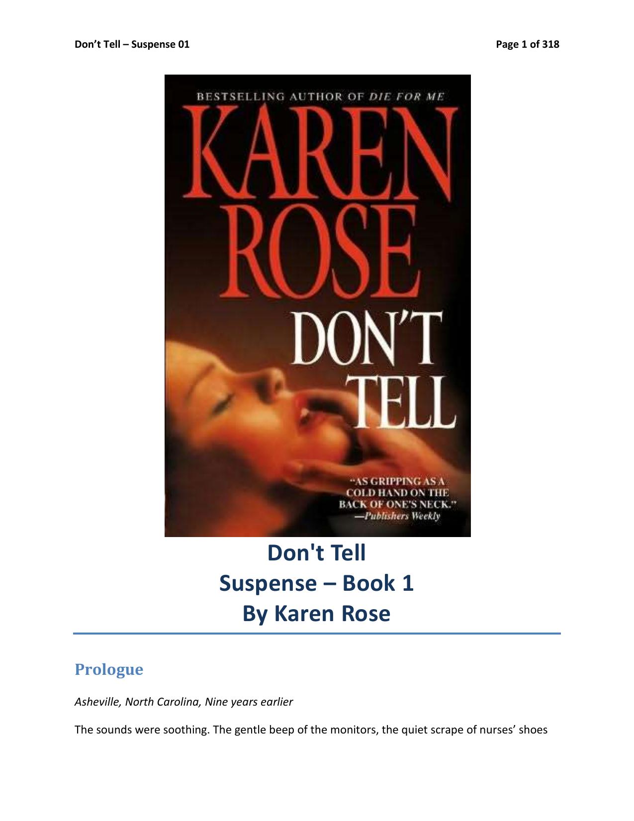 Don't Tell by Karen Rose