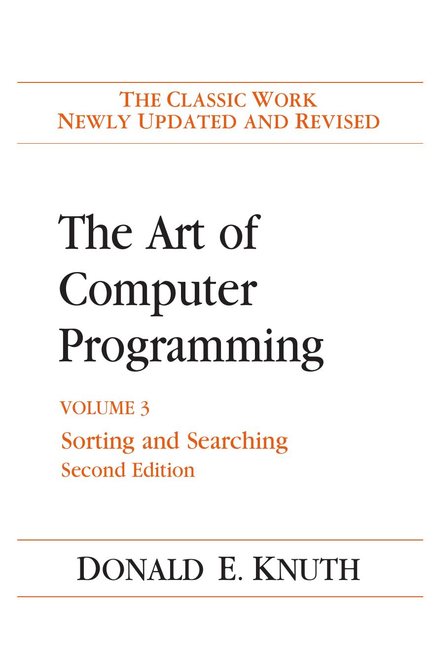 Donald E. Knuth by The Art of Computer Programming Vol. 3 Sorting & Searching 2nd Edition