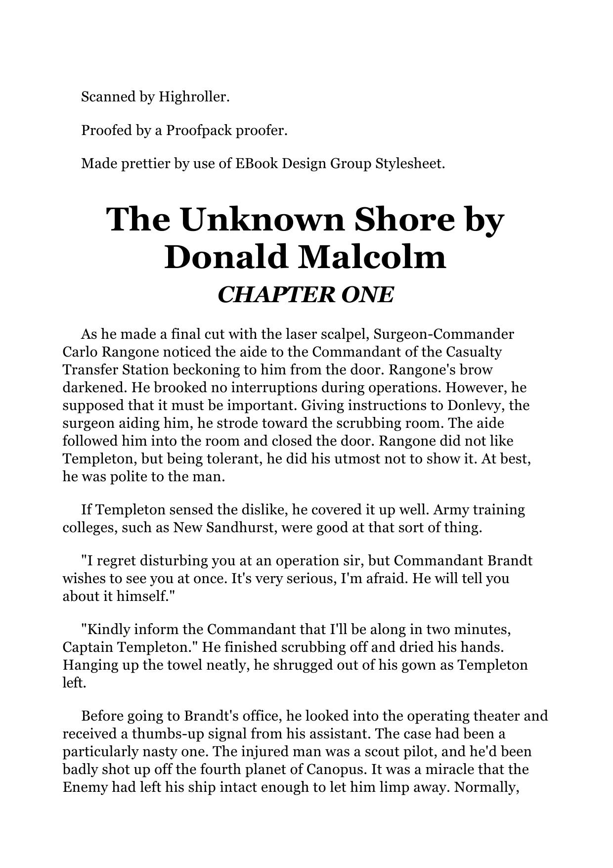 Donald Malcolm by The Unknown Shore