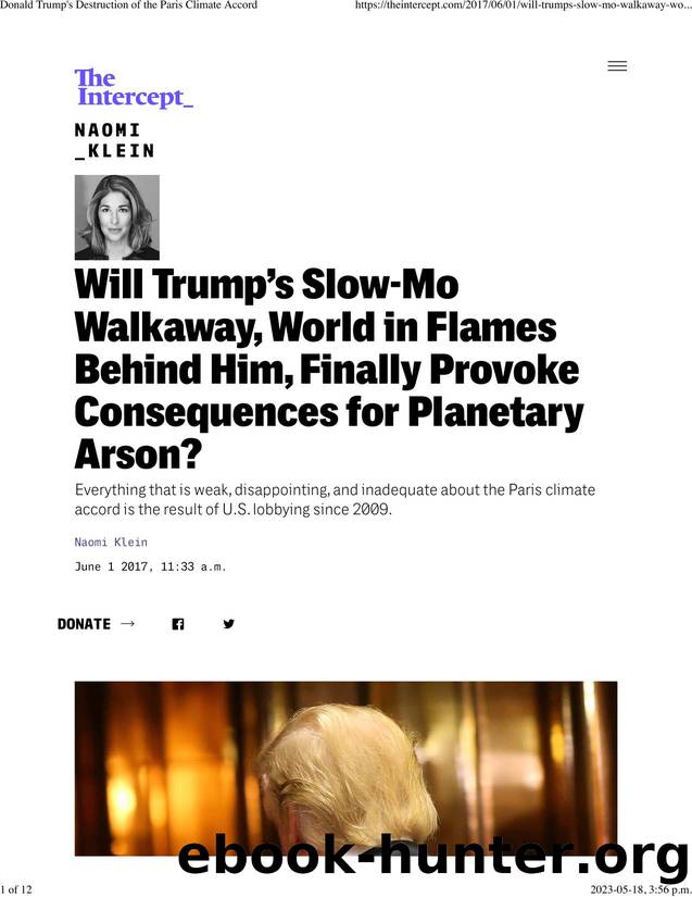 Donald Trump's Destruction of the Paris Climate Accord by Donald Trump's Destruction of the Paris Climate Accord (2017)