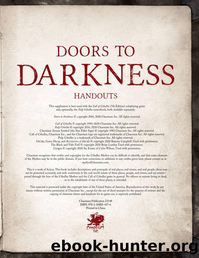 Doors To Darkness Handouts V2 by Unknown