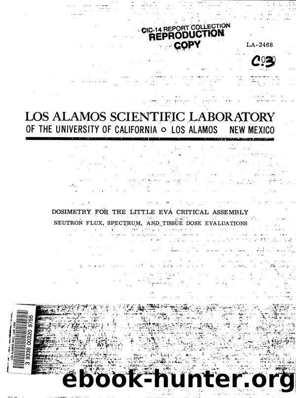 Dosimetry for the Little Eva critical assembly   neutron flux, spectrum, and tissue dose evaluations  None by LANL Research Library LWW Project