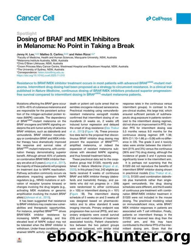 Dosing of BRAF and MEK Inhibitors in Melanoma: No Point in Taking a Break by Jenny H. Lee & Matteo S. Carlino & Helen Rizos