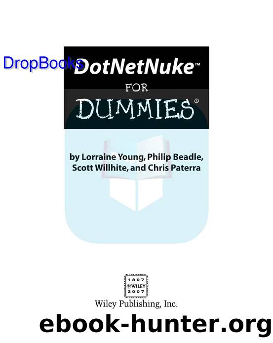 DotNetNuke for Dummies ISBN by 0471798436 DropBooks APP