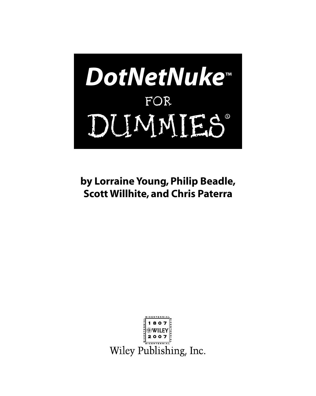 DotNetNuke for dummies by Lorraine Young; et al