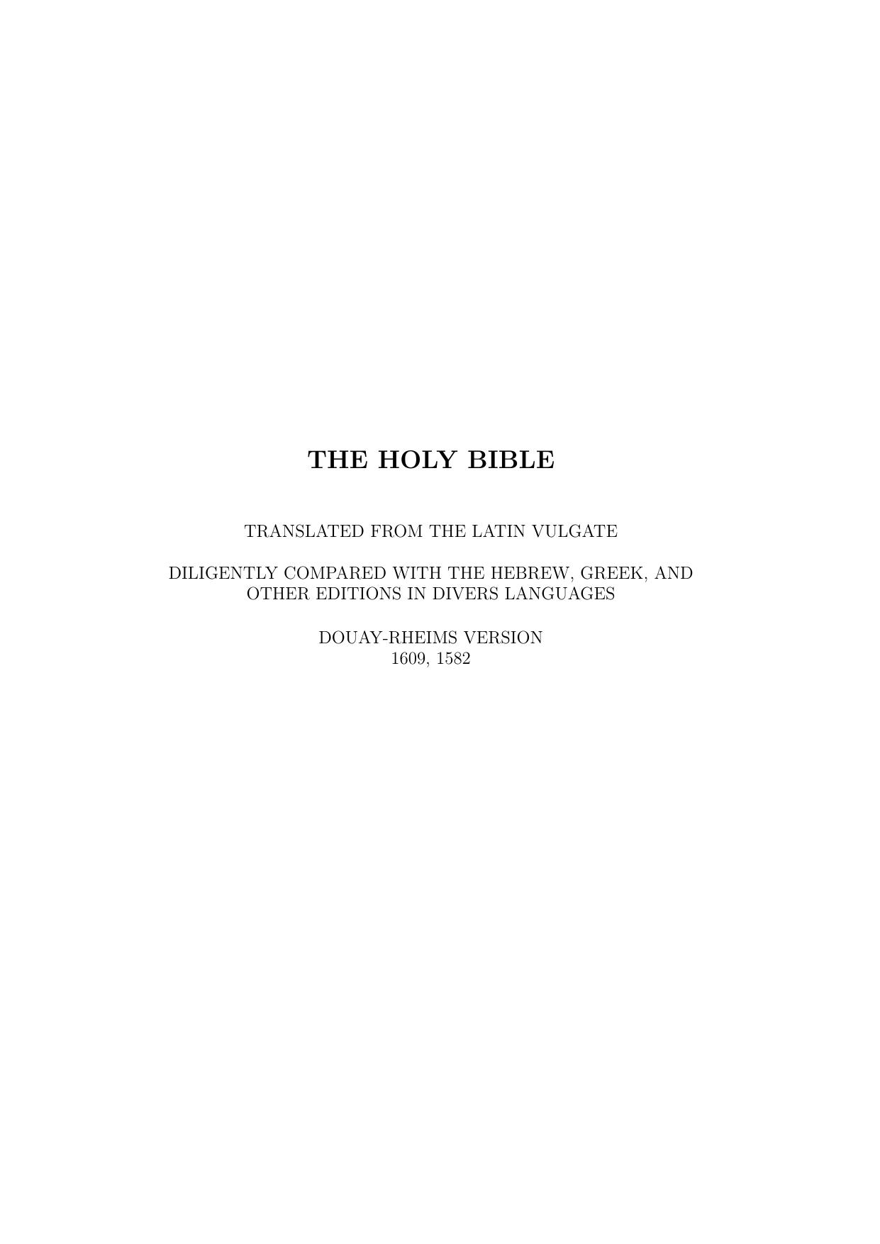 DouayRheims-The Holy Bible by Unknown