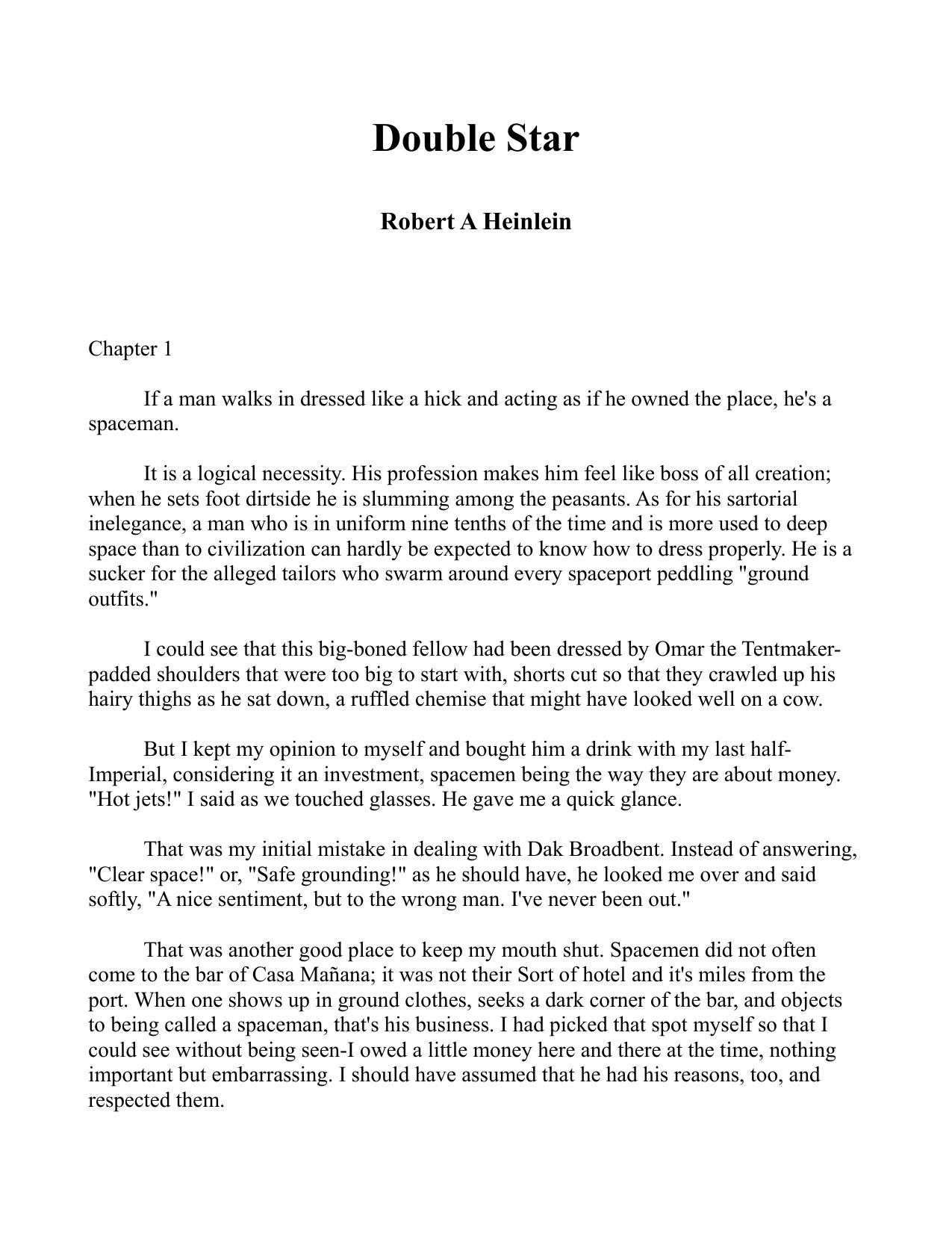 Double Star by Robert A. Heinlein