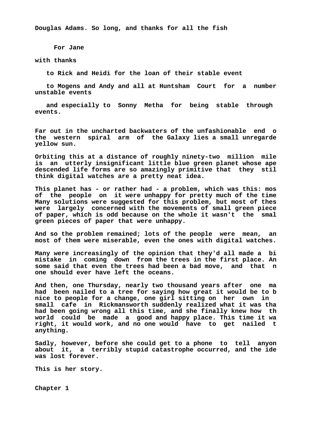 Douglas Adams - So Long and Thanks for All the Fish.txt by Unknown
