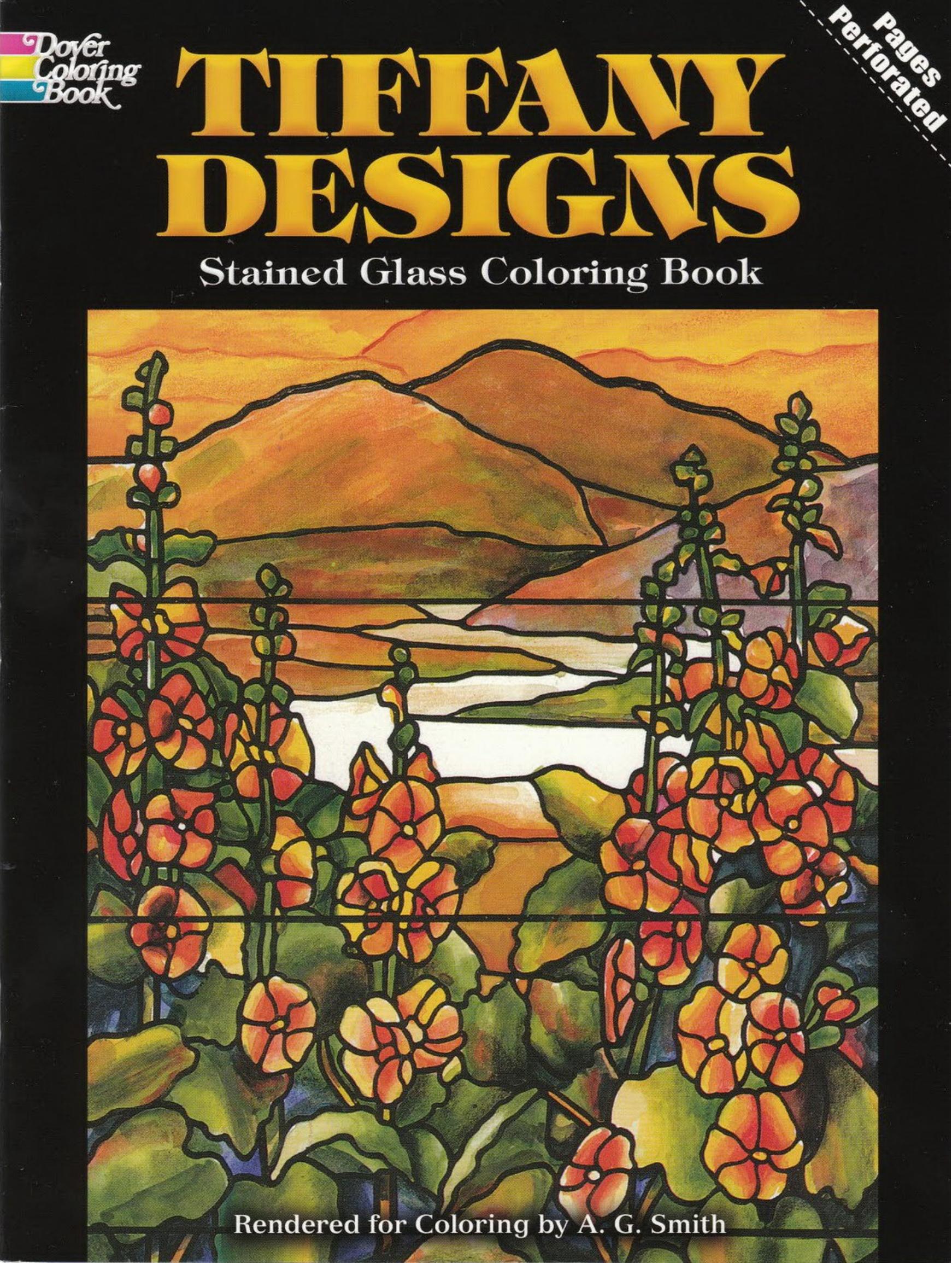 Dover Coloring Book by Tiffany Designs Stained Glass Coloring Book