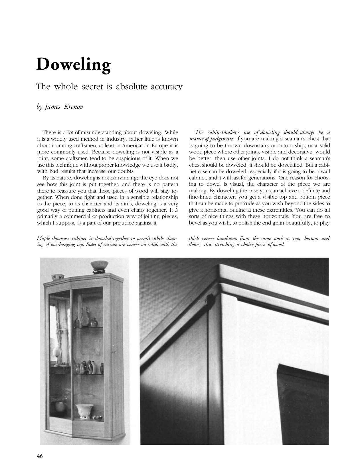 Doweling by James Krenov
