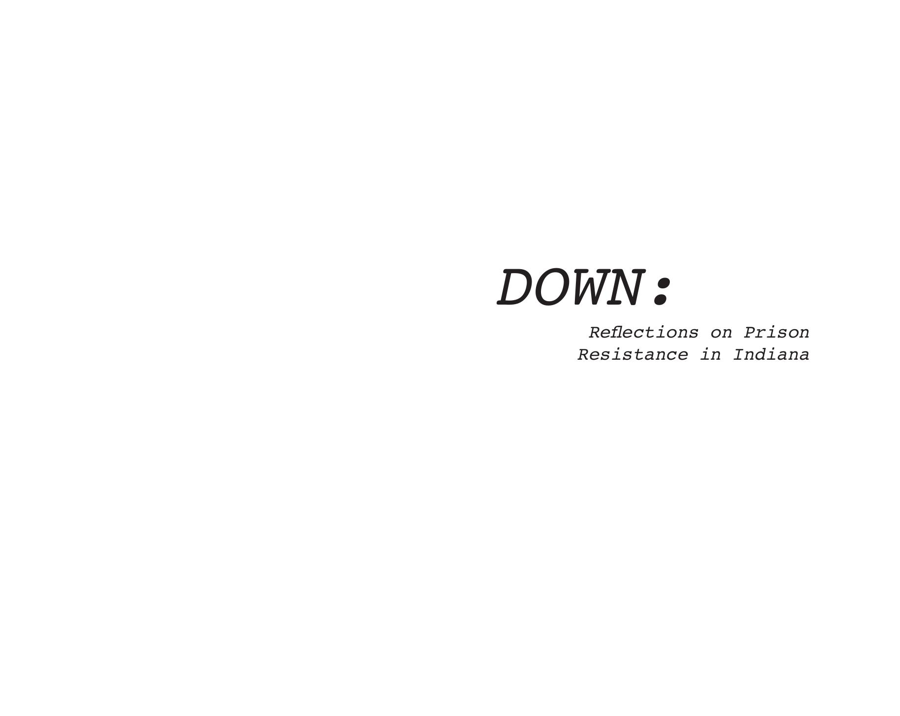 Down: Reflections on Prison Resistance In Indiana by Anonymous