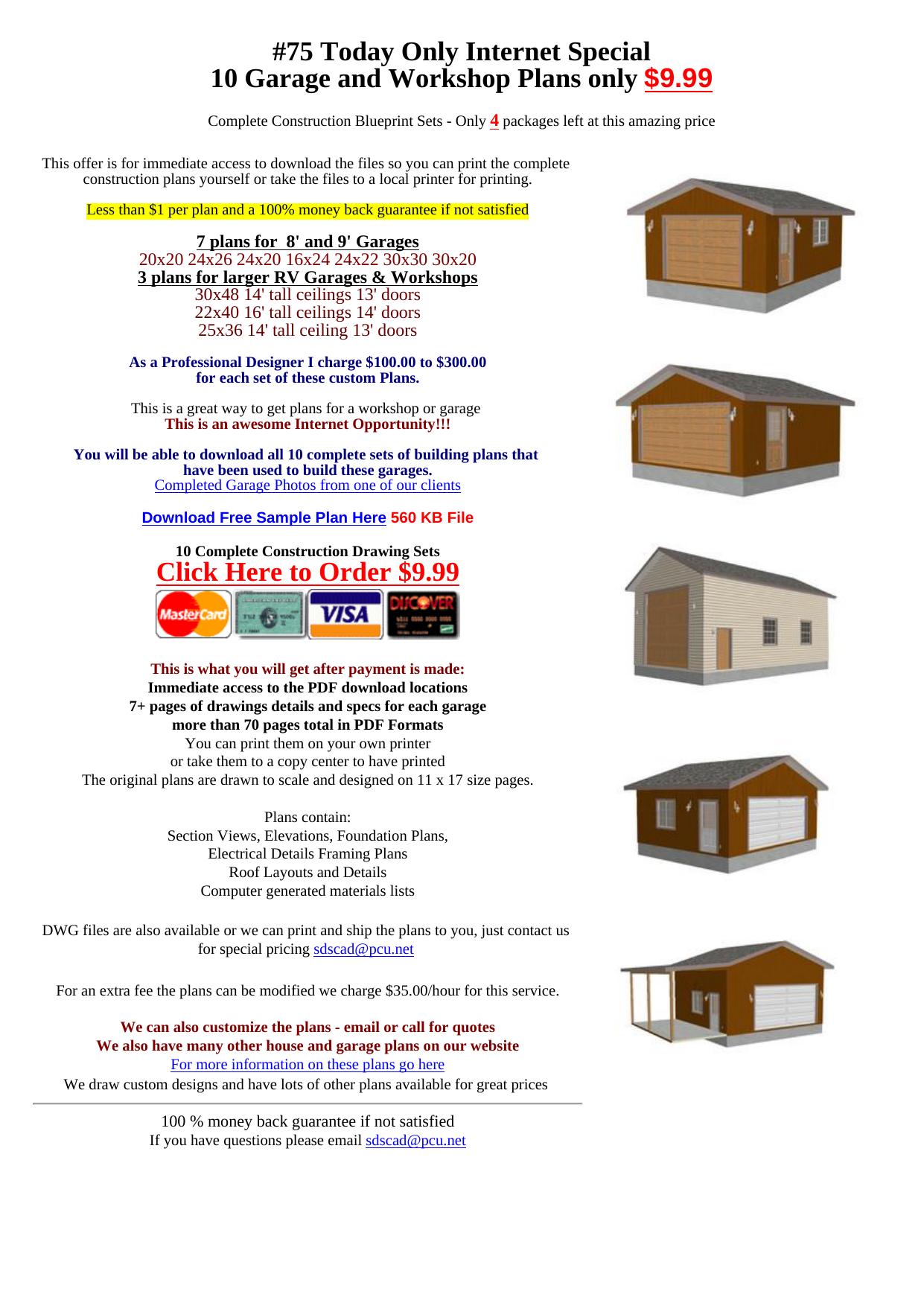 Download Garage, Barn, Cabin, & House Plans Instantly Sds-cad. by Best of Kuszter's Collection