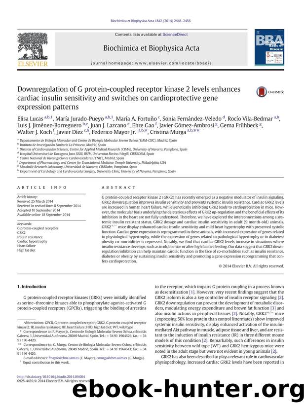 Downregulation of G protein-coupled receptor kinase 2 levels enhances cardiac insulin sensitivity and switches on cardioprotective gene expression patterns by unknow