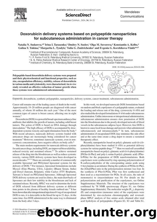 Doxorubicin delivery systems based on polypeptide nanoparticles for subcutaneous administration in cancer therapy by unknow
