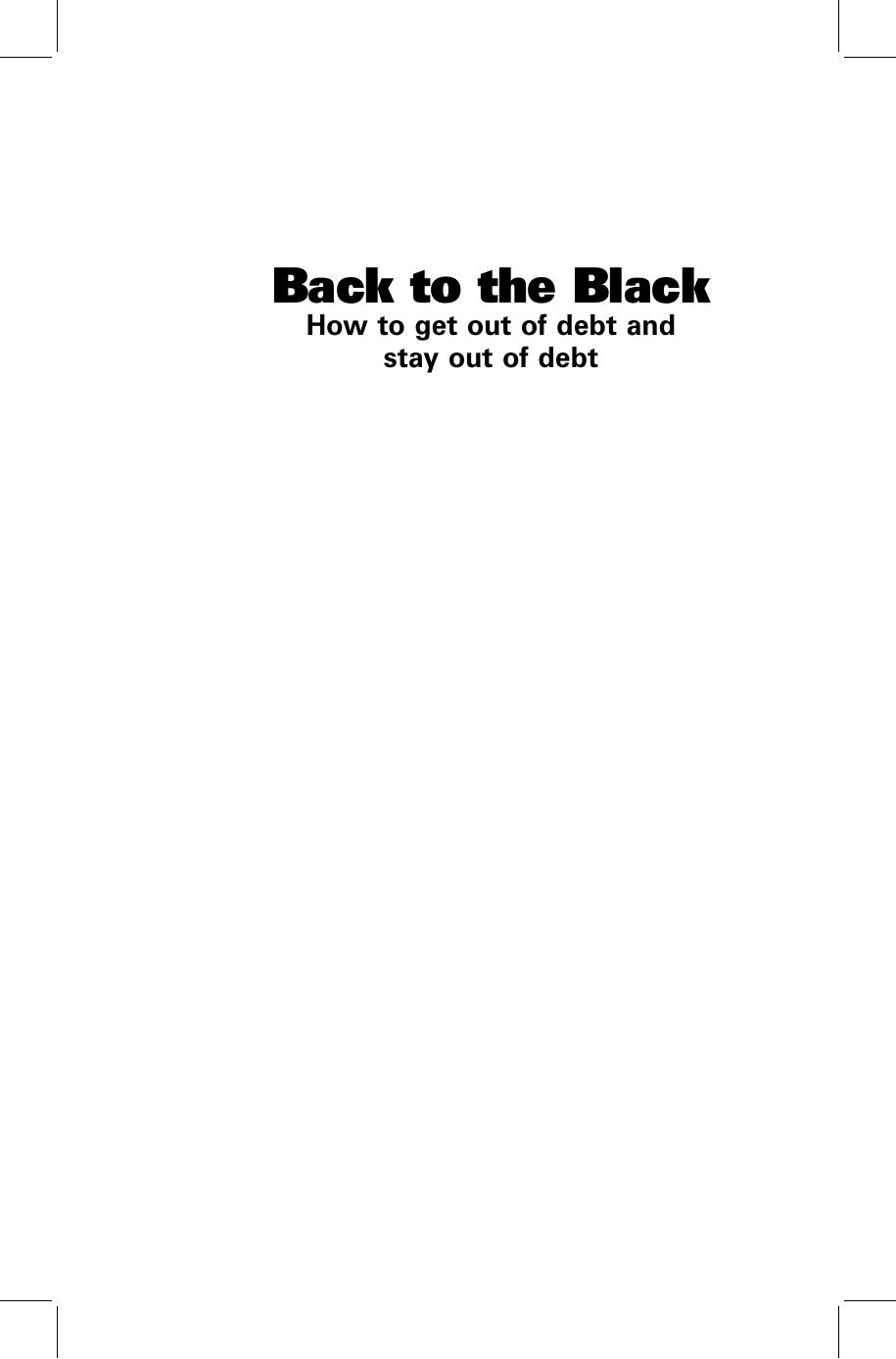 Dr Graham Lawler's Back to the Black by Graham Lawler