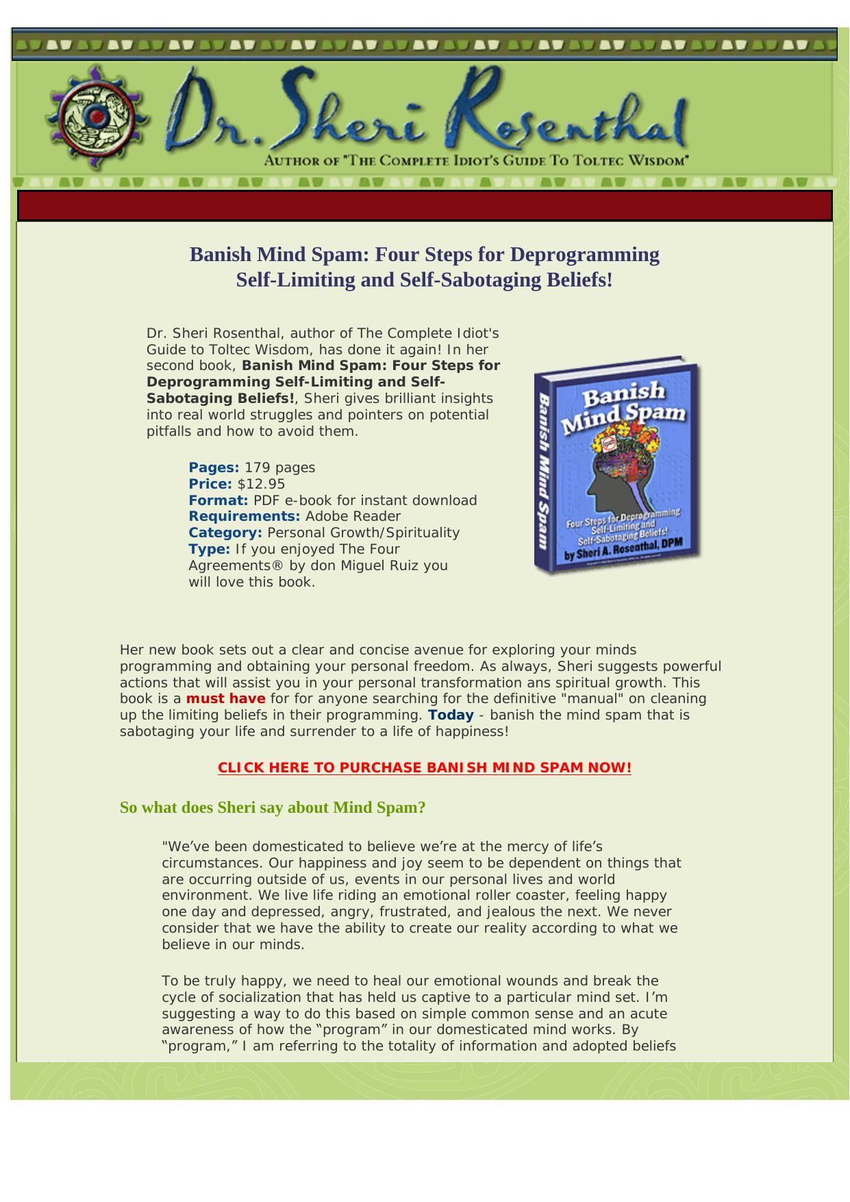 Dr Sheri Rosenthal - Banish Mind Spam! by Best of Kuszter's Collection