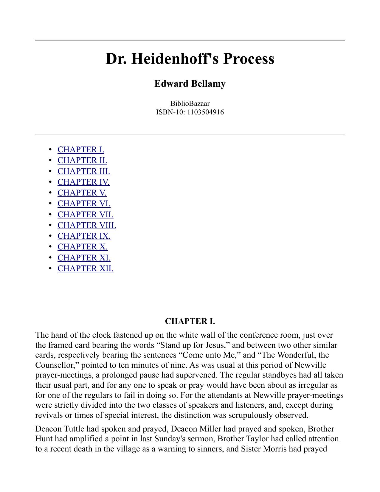 Dr. Heidenhoff's Process by Edward Bellamy