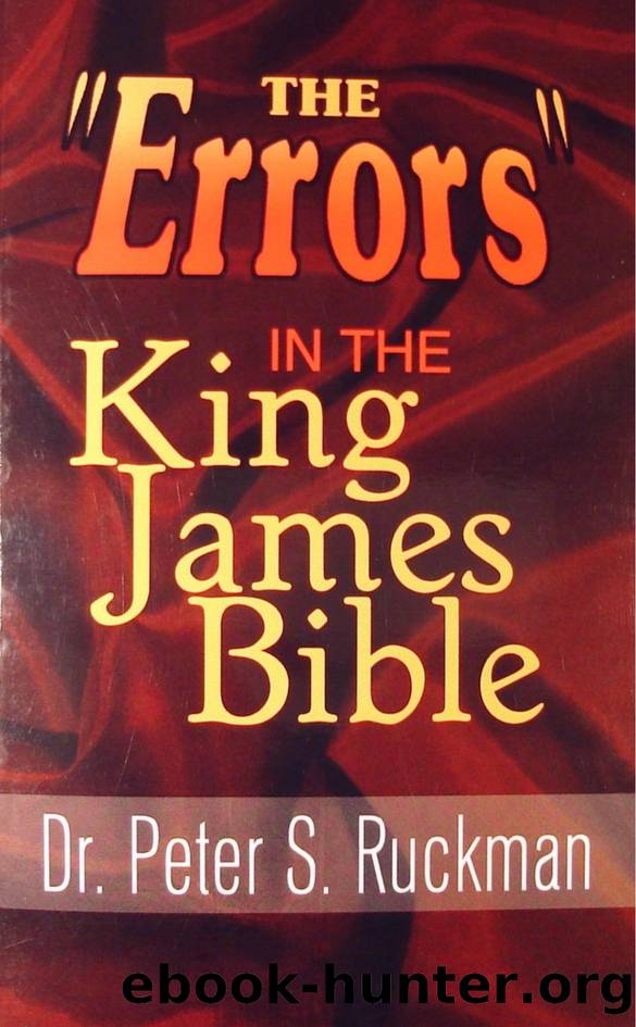 Dr. Peter S. Ruckman - The Errors in the King James Bible by pdf
