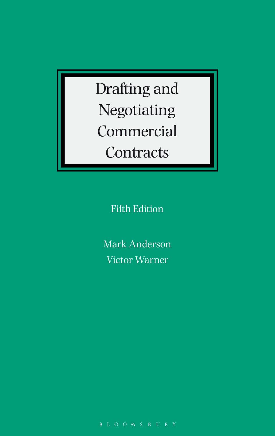 Drafting and Negotiating Commercial Contracts by Mark Anderson Victor Warner