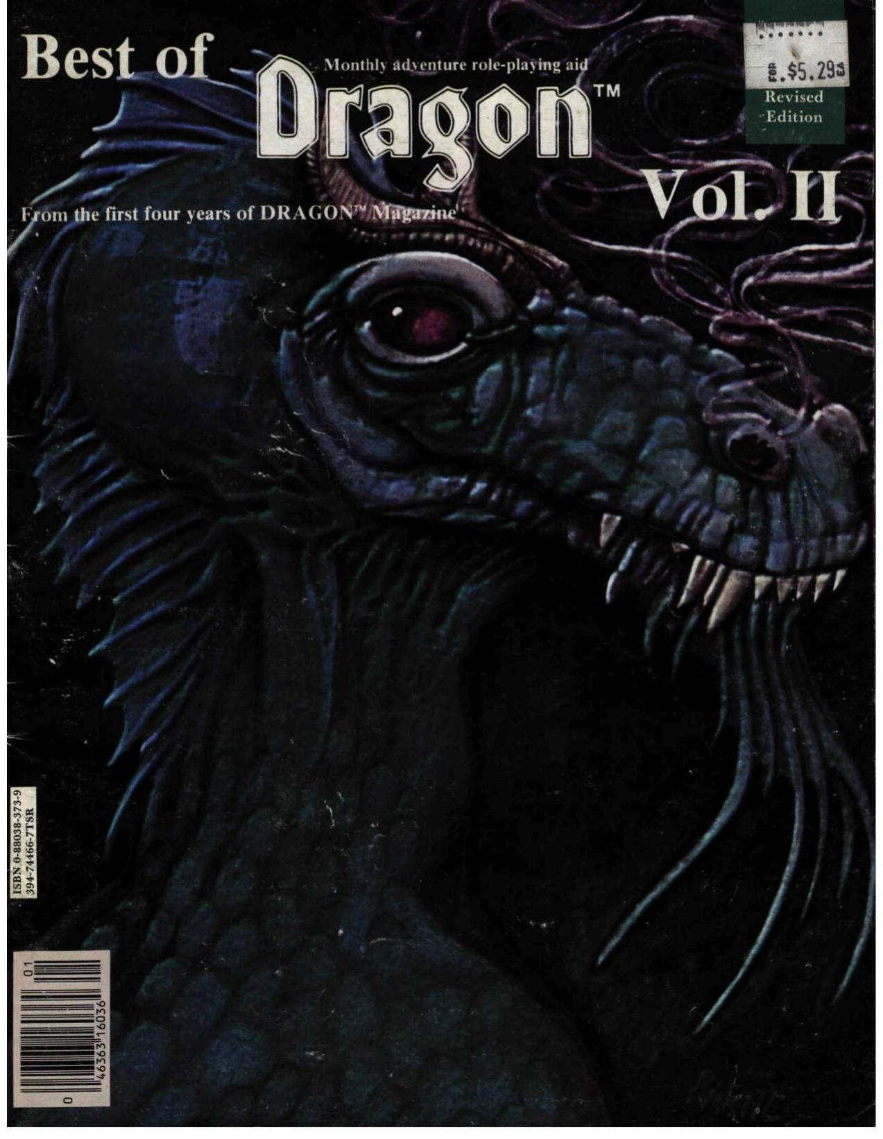 Dragon Magazine The Best of Dragon Magazine Volume 2 by Unknown
