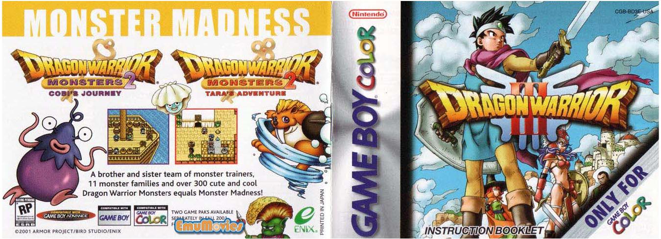 Dragon Warrior III - Manual - GBC by Nintendo