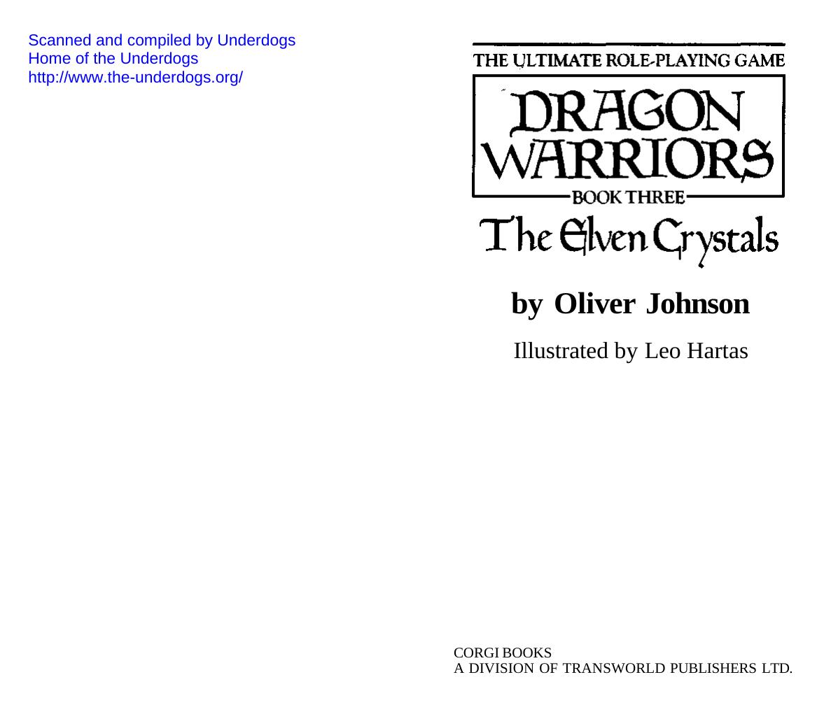 Dragon Warriors Book 3 The Elven Crystals by Unknown