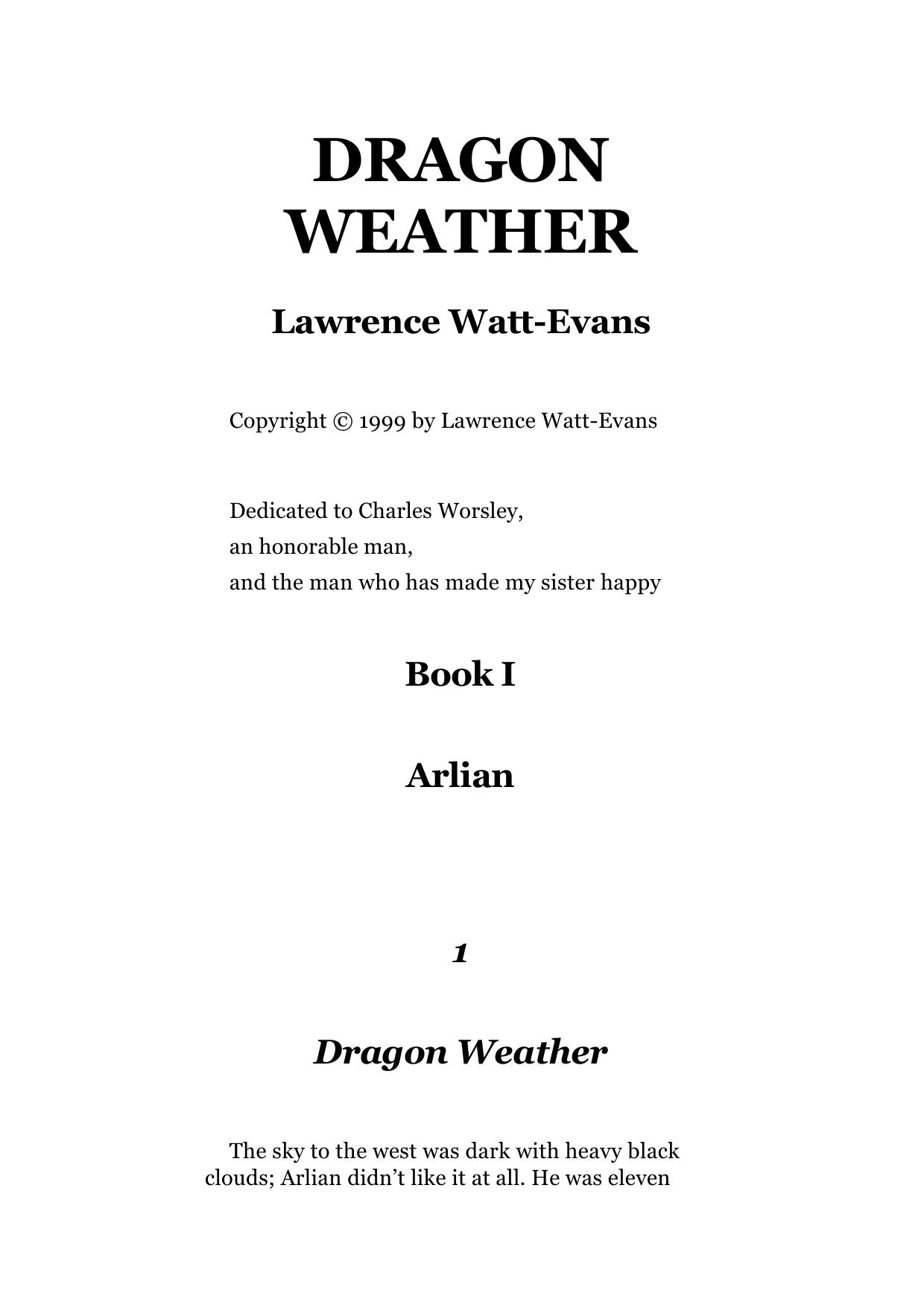 Dragon Weather by Lawrence Watt-Evans