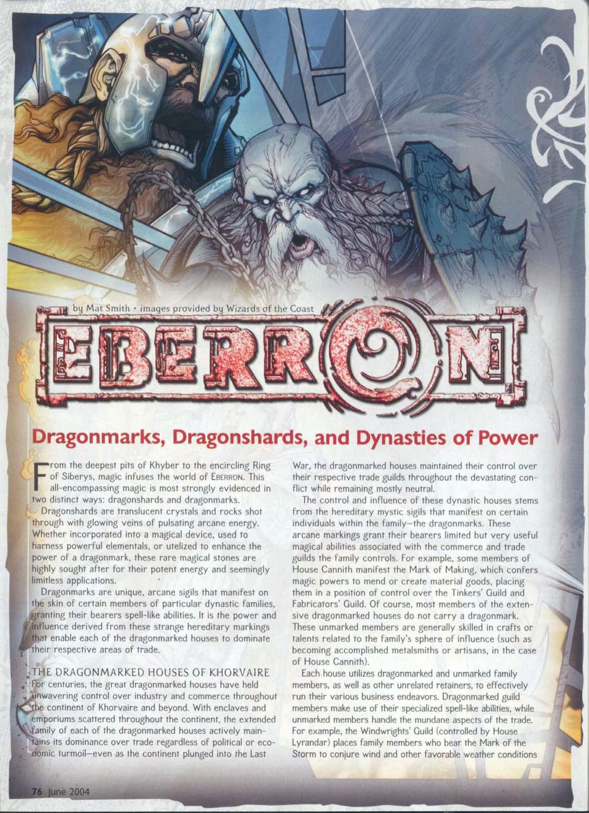 Dragonmarks, Dragonshards & Dynasties Of Power (From Dragon Magazine #320) by Unknown