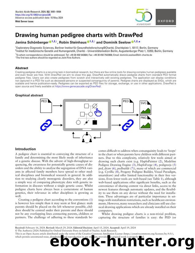 Drawing human pedigree charts with DrawPed by Janina Schönberger & Robin Steinhaus & Dominik Seelow