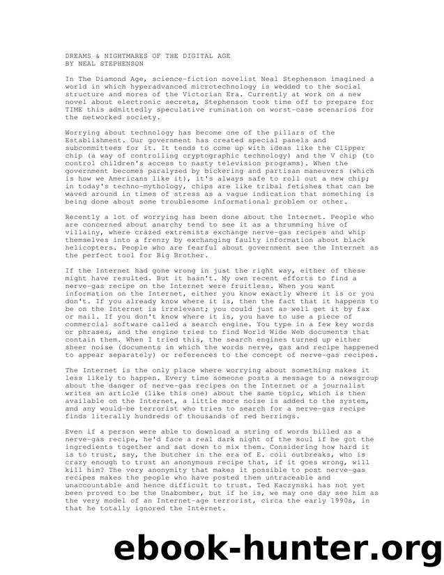 Dreams and Nightmares of the Digital Age by Neal Stephenson