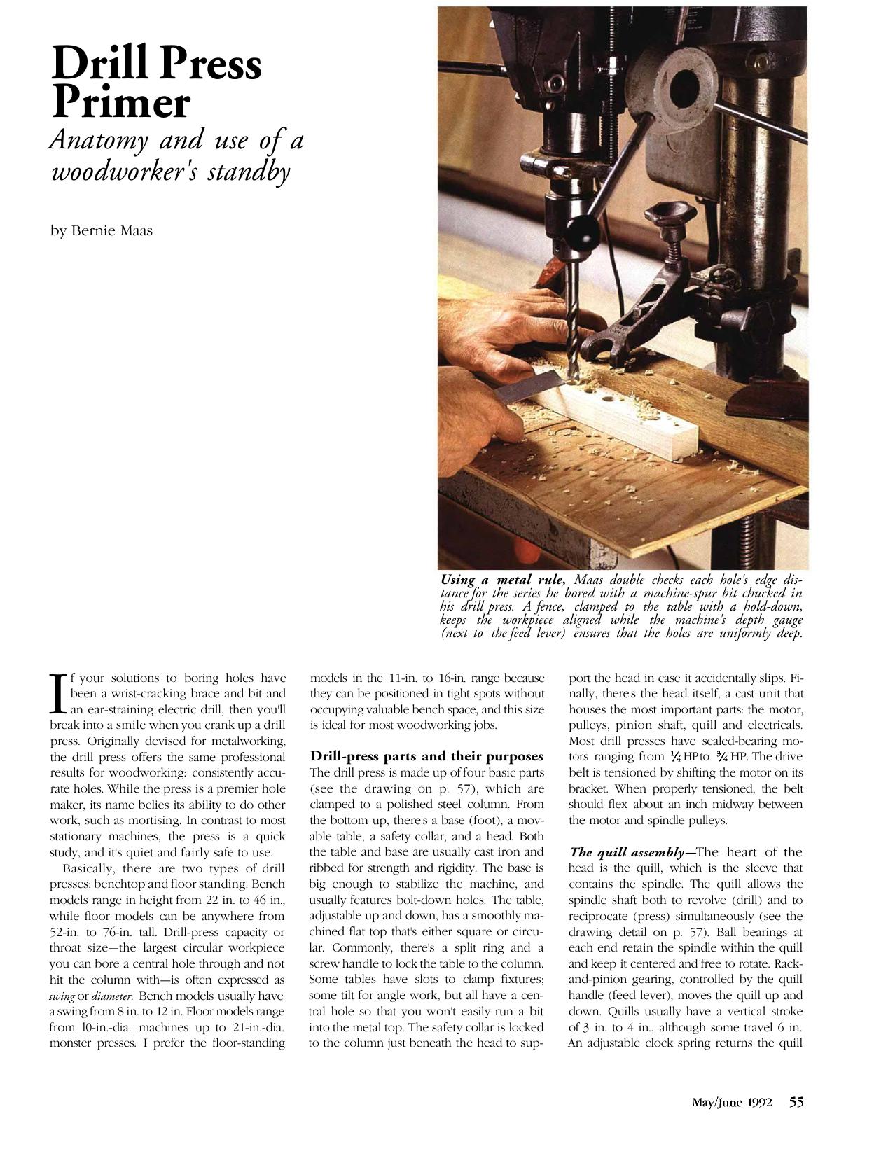 Drill Press Primer by Bernard Maas
