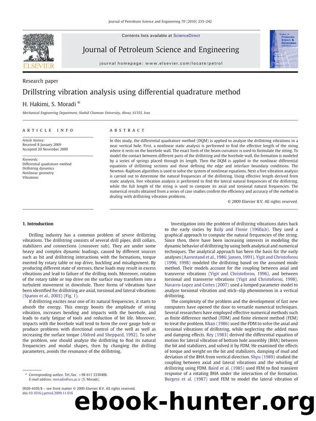 Drillstring vibration analysis using differential quadrature method by H. Hakimi; S. Moradi